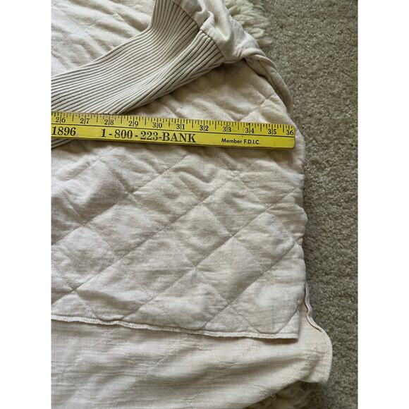 Free People Fp One Shiloh Sweatshirt Pullover Zip Oversized Ribbed sz M beige - Picture 14 of 16